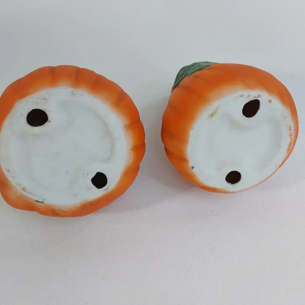 Vintage Anthropomorphic Scary Face Pumpkin‎ Ceramic Vintage Figurine